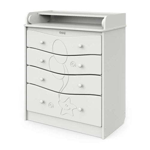 Комод Атон СИРИУС KRISTOFF с рисунком МДФ 800/4 белый