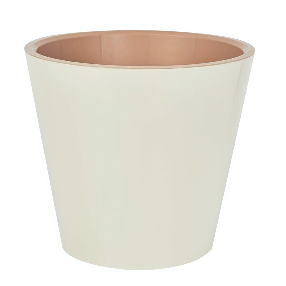 Горшок для цветов London D320мм, 15,7л с дренажной вставкой, на колесиках Сливочный