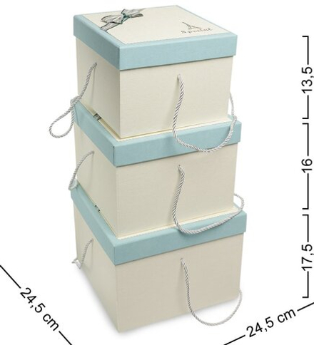 Packing Symphony WF-83-B Набор коробок из 3шт «Квадрат» цв.беж./голуб.