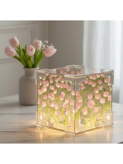 Набор для творчества Светильник Куб розовые тюльпаны (XYD-05)