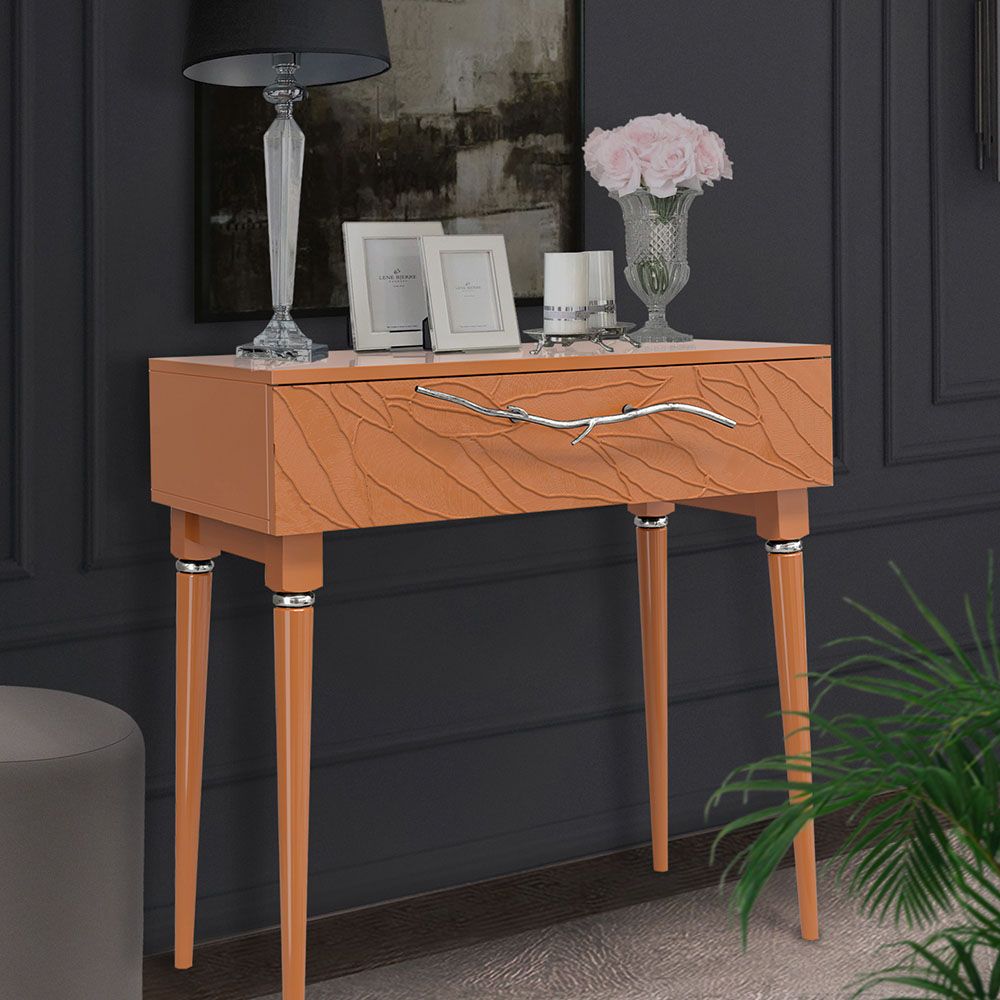 Консоль Арт Колор leaves Классик Сильвер Томленый оранжевый