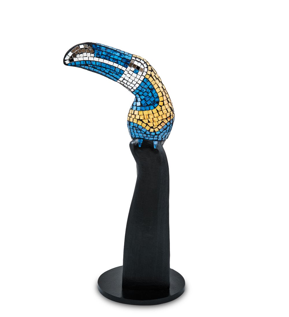 23-029-05 Н-р статуэток из трех «Тукан» дерево+стекл.мозаика (50,40,30 см)