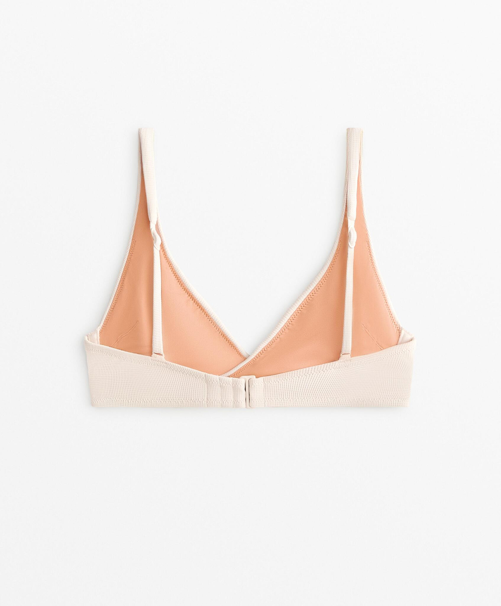 OYSHO Топ бикини с перекрещенными бретельками Piqué, экрю