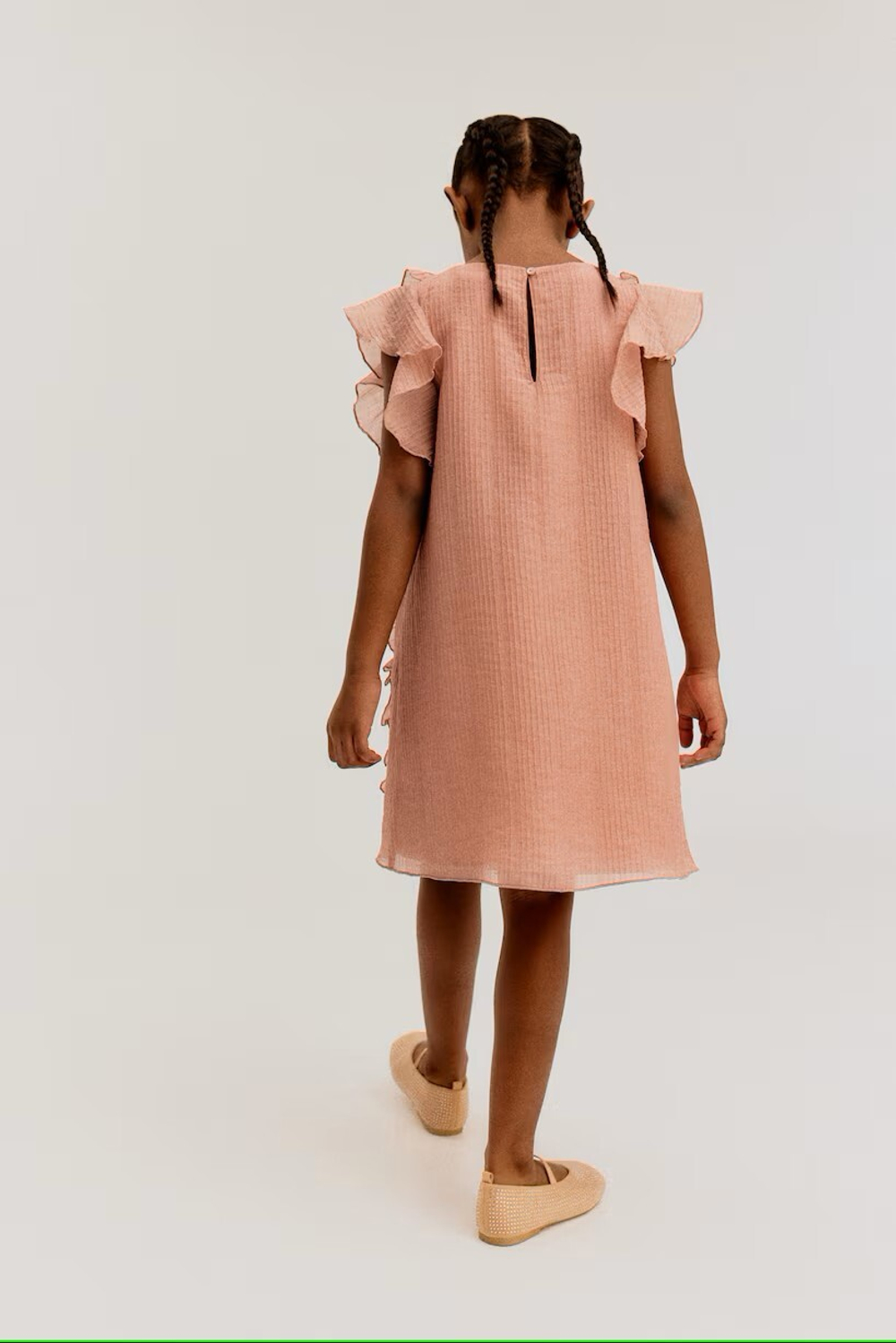 H&M Платье с оборками, пыльно-розовый