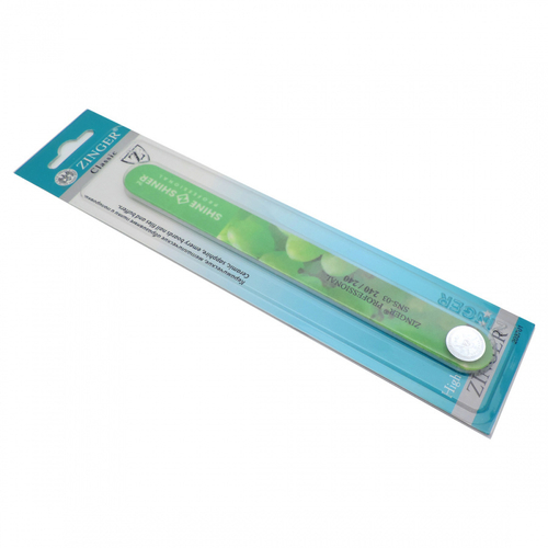 Zinger Пилка для ногтей абразивная прямая (с запахом винограда) / Classic SNS-03, 240/240 грит, зеленый