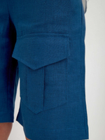 Женские шорты-карго изо льна синие