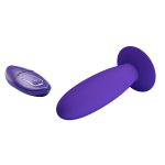 Фиолетовый анальный вибростимулятор 11см с пультом ДУ Pretty Love Remote Control Vibrating Plug Youth BI-040045WL