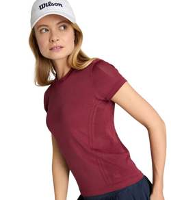 Женская теннисная футболка Wilson Pro Seamless - cranberry