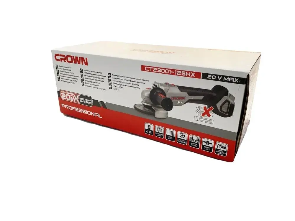 УШМ аккумуляторная БЕЗ АККУМУЛЯТОРА CROWN CT23001-125HX