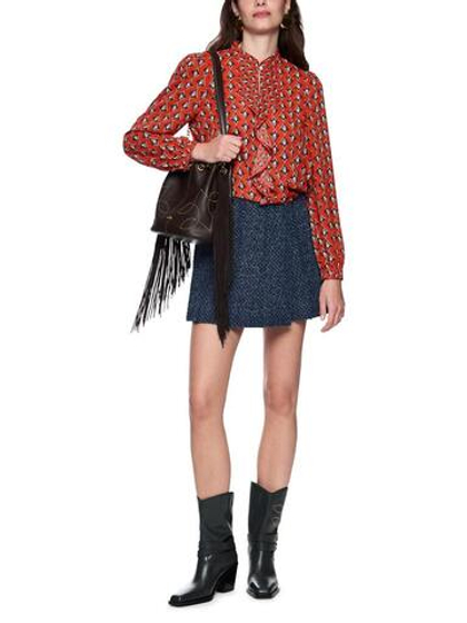 Marc Cain Шорты - юбка из фактурного денима