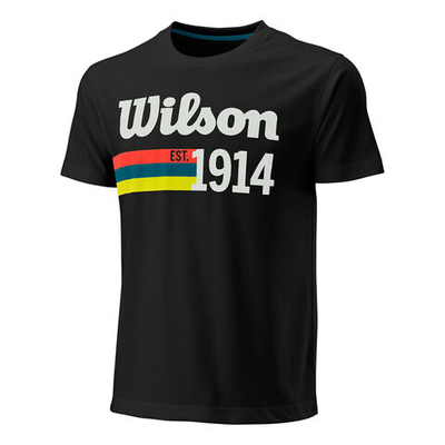 Мужское теннисное поло Wilson Script 14 Tech T-Shirt Men - Black, Multicoloured