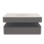 Тумба под раковину Vincea Caprise 1200 подвесная, 1 выкатной ящик soft close, серый матовый