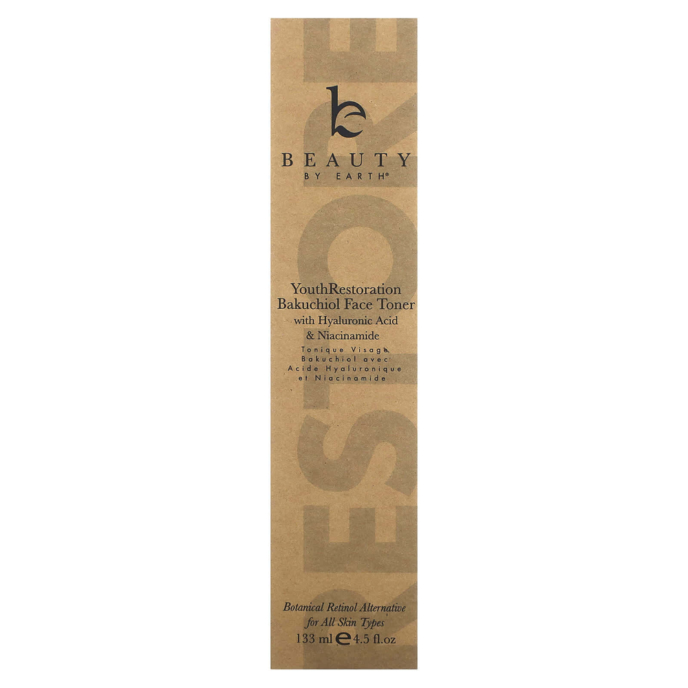 Beauty By Earth, Youth Restoration, тоник для лица бакучиол, 133 мл (4,5 жидк. унции)