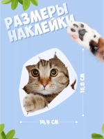 Интерьерная наклейка Милый котик с бабочками для декора