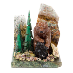 Сувенир "Медведь на камне" 130х130х130 мм 1360 гр.  R116526