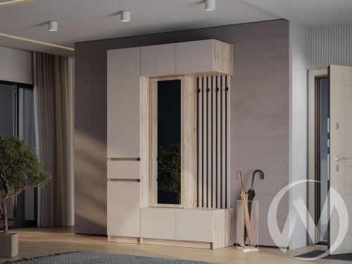 Прихожая "Багира" (дуб смоки/кашемир) Комплектация 1