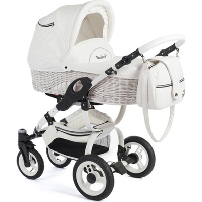 Детская коляска Reindeer City Wiklina 2 в 1, эко-кожа (Белый)