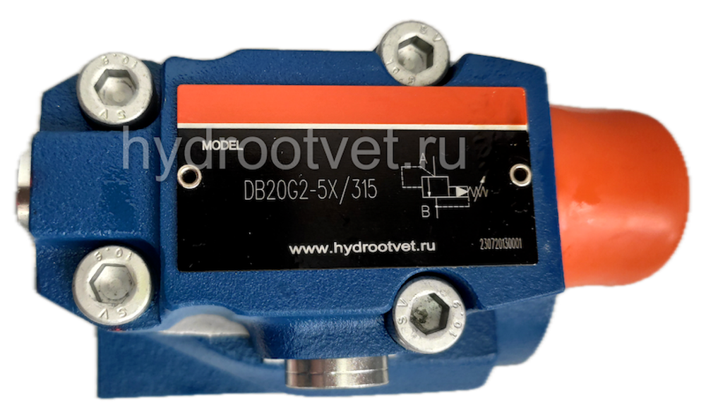 DB20G2-5X/50 - Предохранительный клапан Ду25 с давлением настройки до 50 бар, управление - X и Y - внутренние