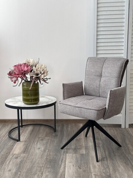 Стул М-City DISAUR Понс (Ponce) поворотный на поворотный на 360 градусов, 07 Серый, ткань, 841-16 Серый, букле, Черный