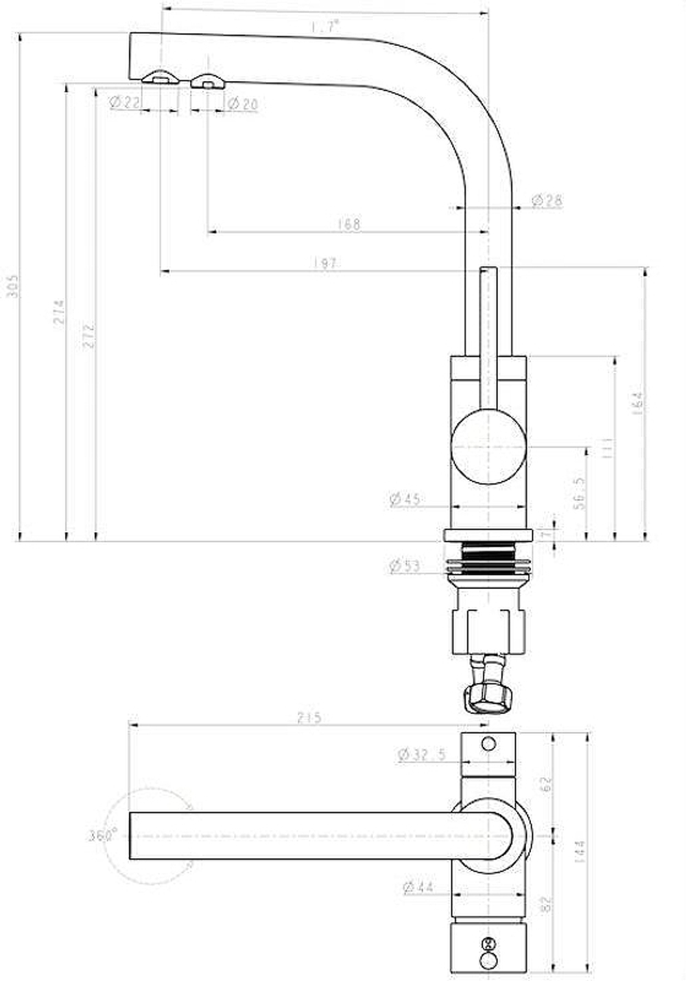 СМЕСИТЕЛЬ ДЛЯ КУХНИ ESSEN 213011-G ЗОЛОТО
