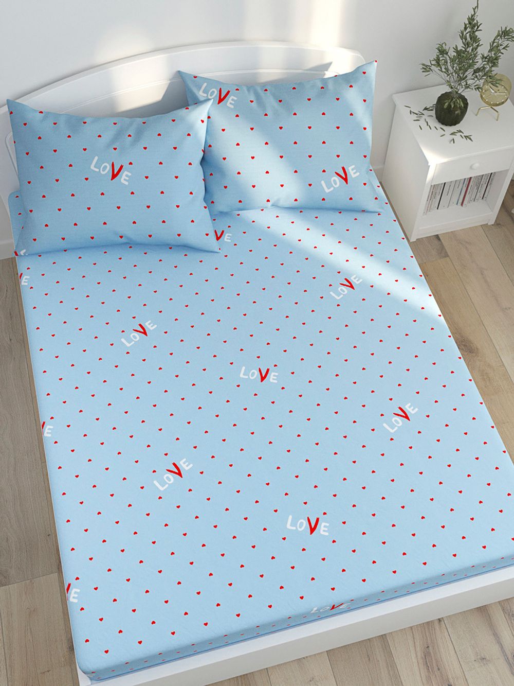 Простынь Сказка "Love" 200х215 см, поплин