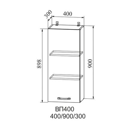 Кухня Модуль ВП 400 Квадро Белый софт