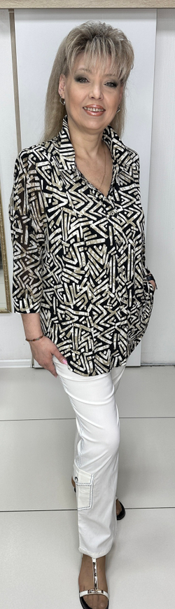 Рубашка-туника с принтом "соломка"