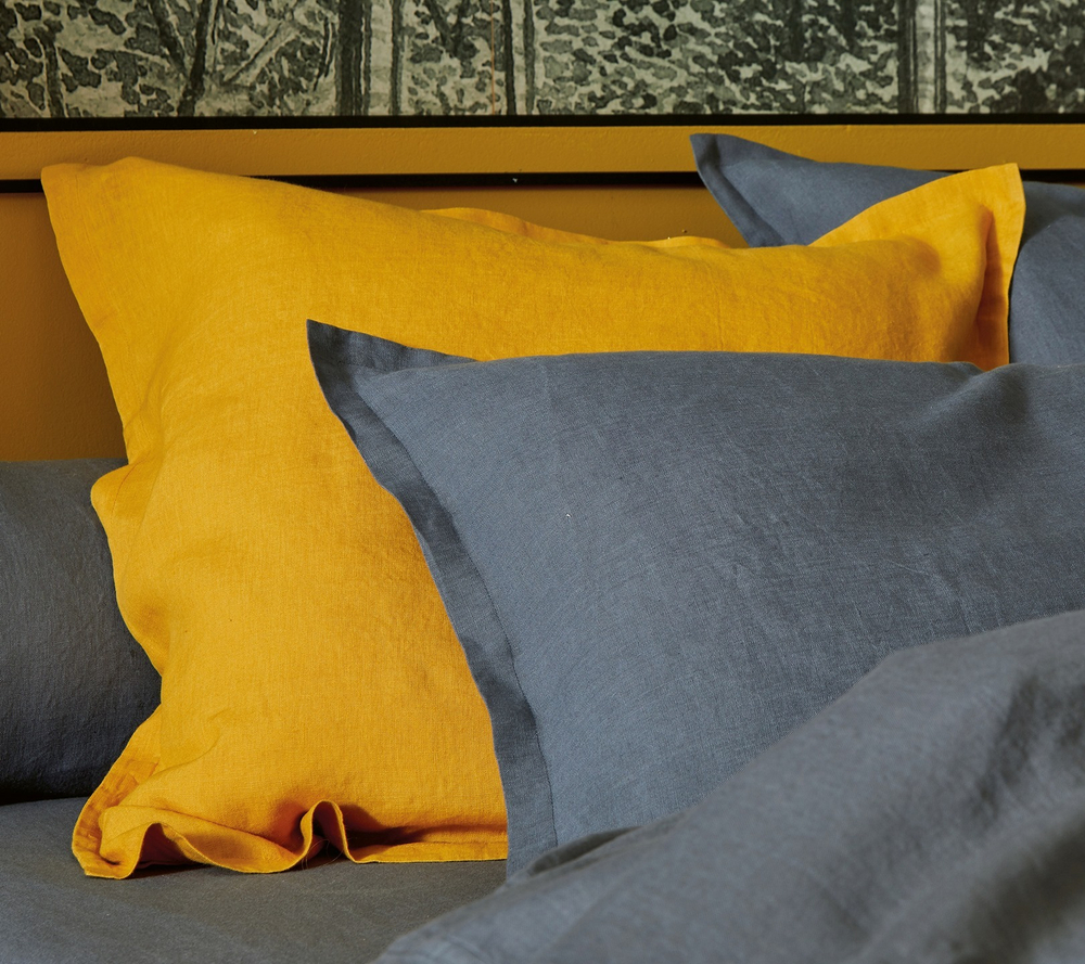 Постельное белье 2 спальное евро Blanc des Vosges Luxor Curry желтое