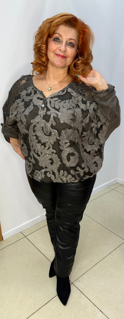 Комбинированный двойной итальянский блузон с кружевами