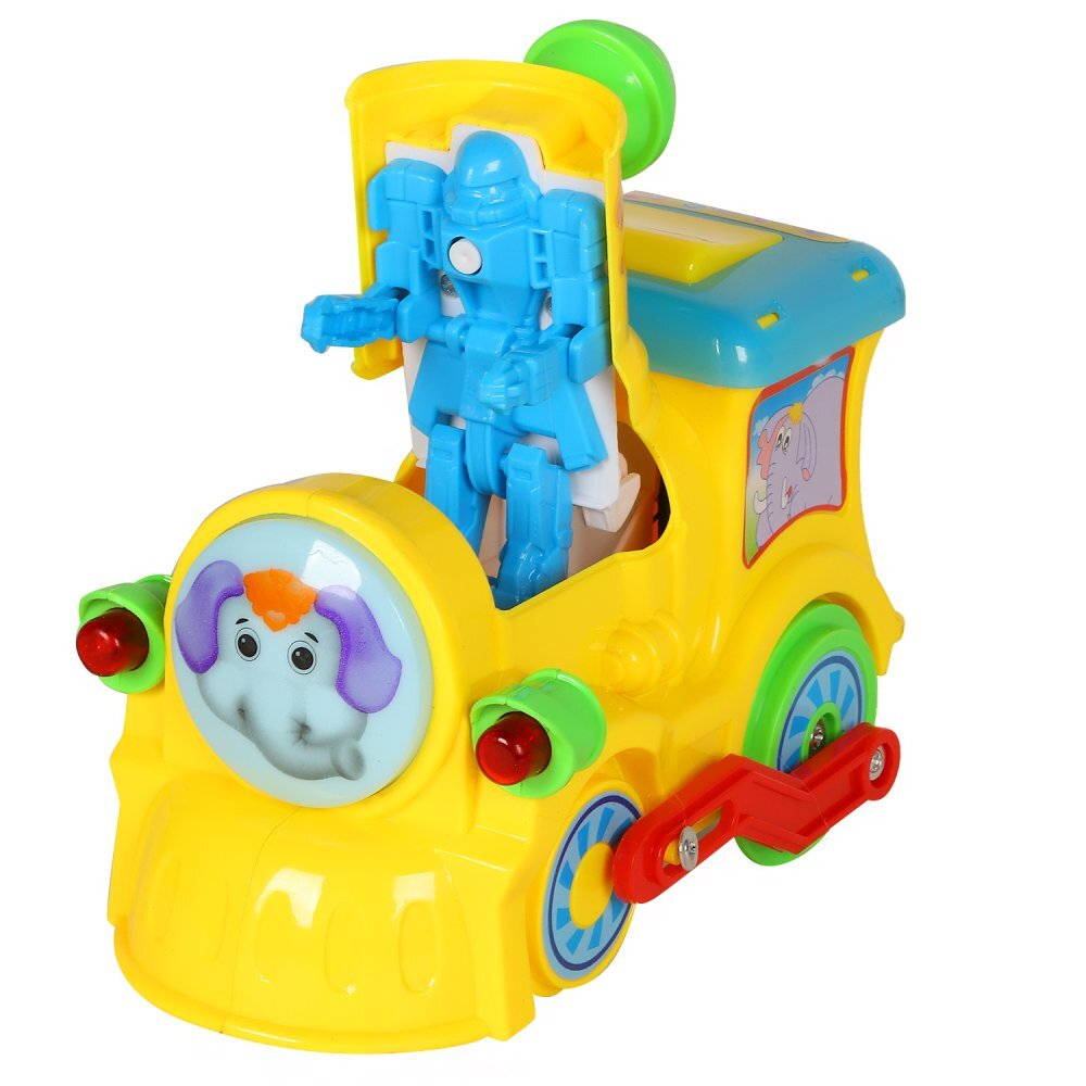 0403827/Игрушка на батарейках "Паровозик" цвет желтый, свет., звук. эфф., в/к 17*13*10см/54