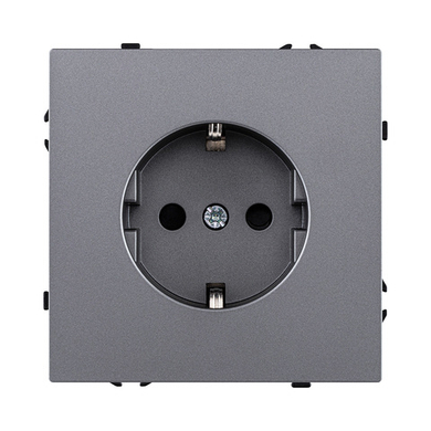 Розетка штепсельная SCHUKO 16A/250 В, серый Kollinger Eclipse EC-014GY