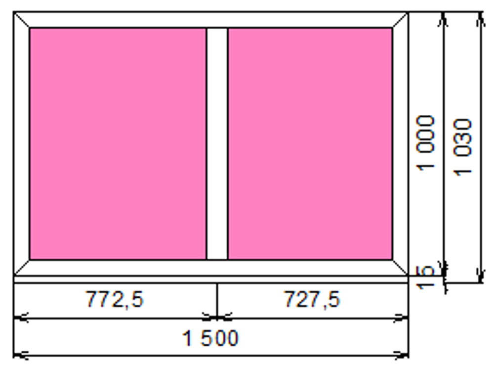 Пластиковое окно 1000 х 1500 ТермА Эко