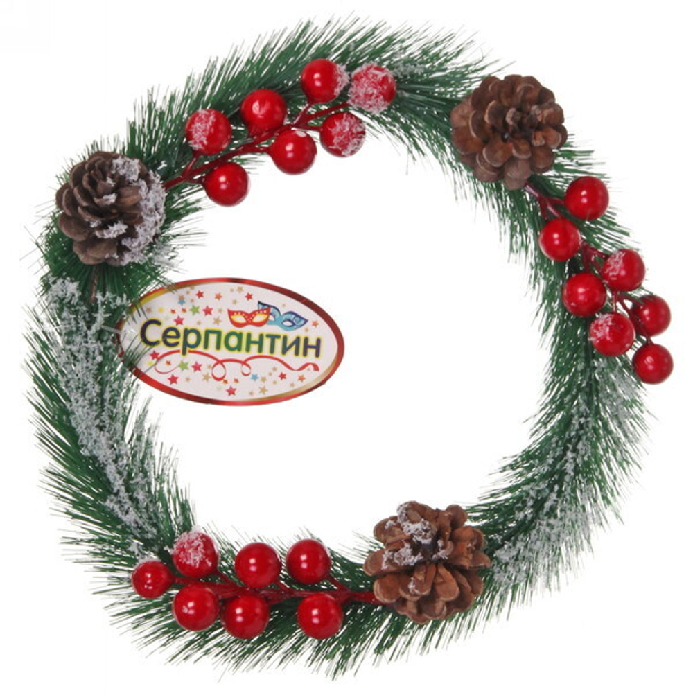 Венок хвойный «Заснеженная хвоя « d-18 см