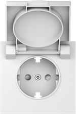 Накладка для розетки Schuko с заземлением, с крышкой, 16A 250 В~, матовый белый, серия S08