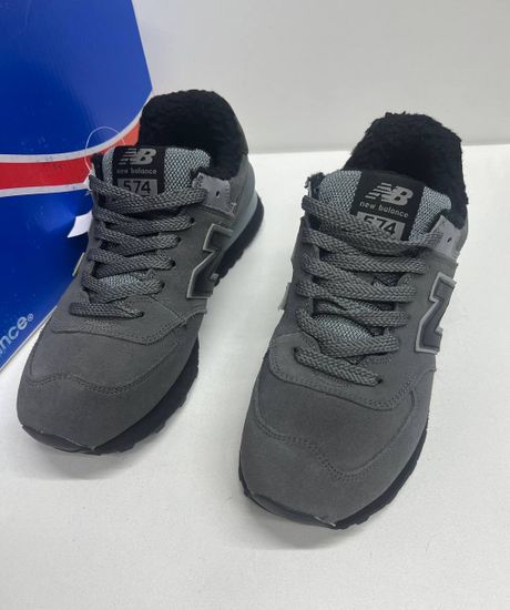 Кроссовки New Balance 574 Dark Grey с мехом