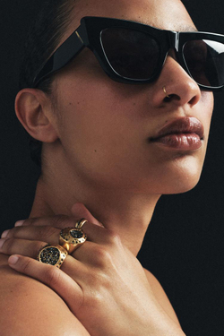 ZARA НАБОР ИЗ 3 МЕТАЛЛИЧЕСКИХ КОЛЕЦ СО СТРАЗАМИ, ЗОЛОТИСТЫЙ