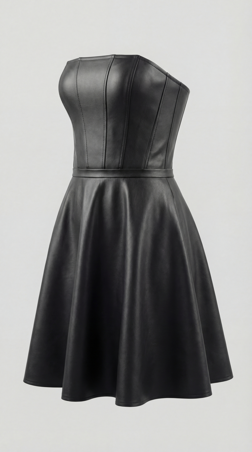 Платье корсетное праздничное кожаное