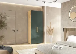 Шкаф 2-х створч., "Ирис" (браш мени грин/дуб крафт), МФ Миф