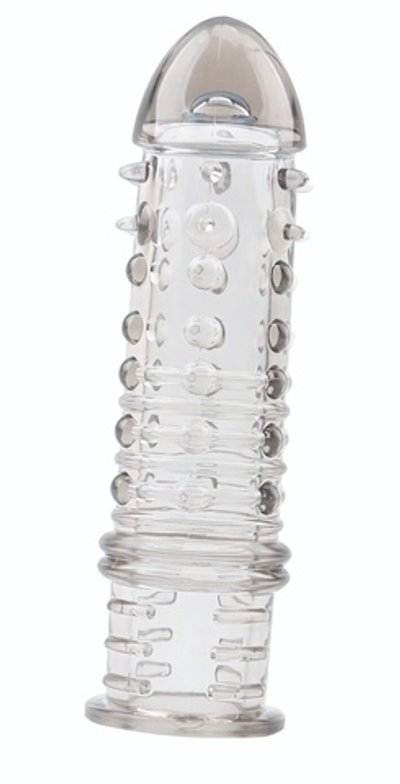 Дымчатая насадка на пенис Swirls Sleeve - 16 см. (Цвет: дымчатый)