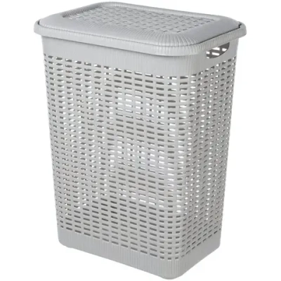 Корзина для белья 30л 37*26*46,5см светло-серый