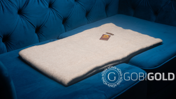 Одеяло детское шерстяное из яка (Монголия) 110х140 см. - серо-бежевое