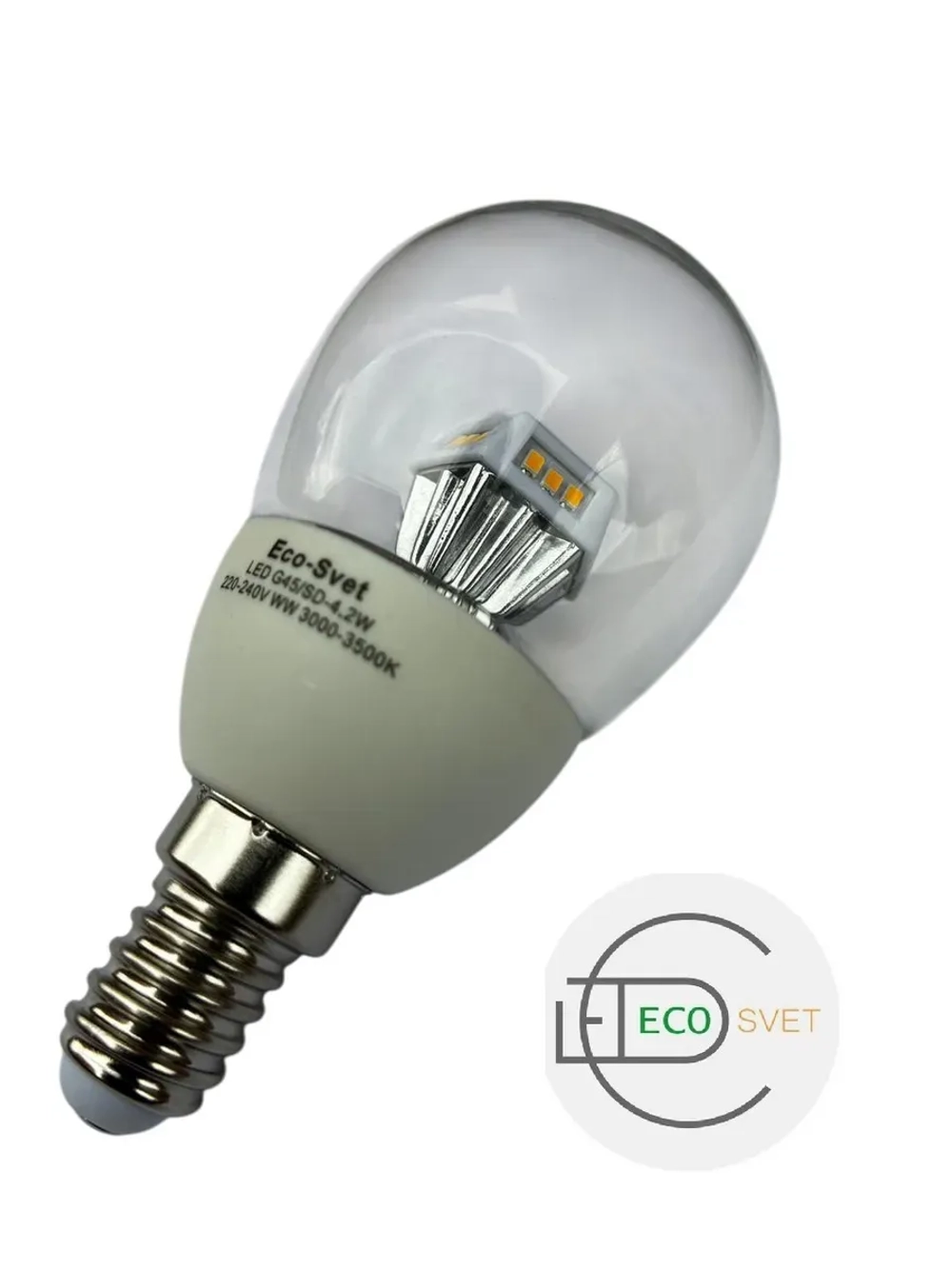 Светодиодная LED лампа G45 4,2W E14 тёпл. 10шт