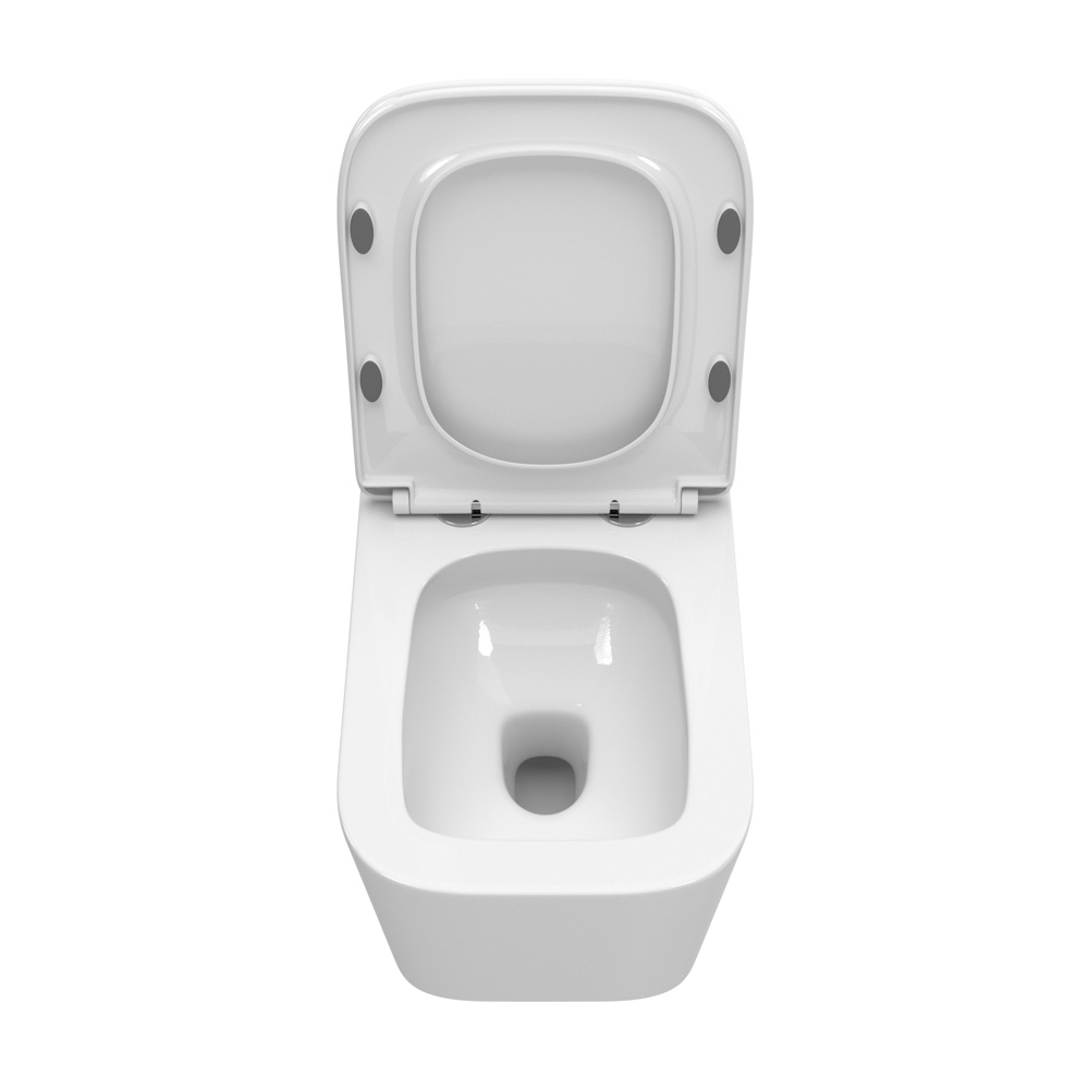 Унитаз подвесной безободковый с сиденьем и смывом TORNADO BelBagno DUE-TOR BB5171CH-TOR/SC