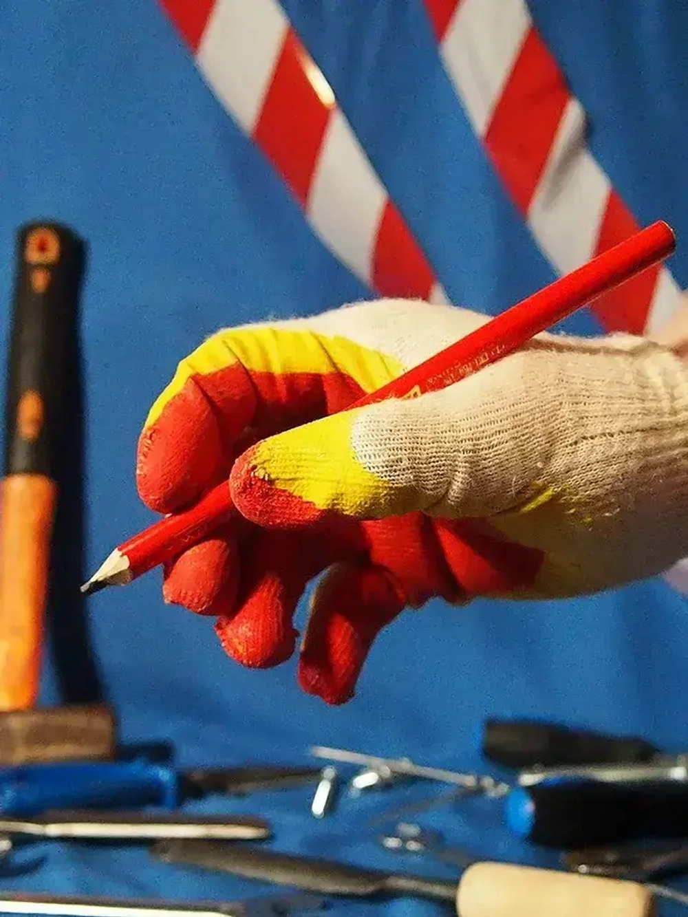 Карандаш строительный разметочный столярный 12 штук