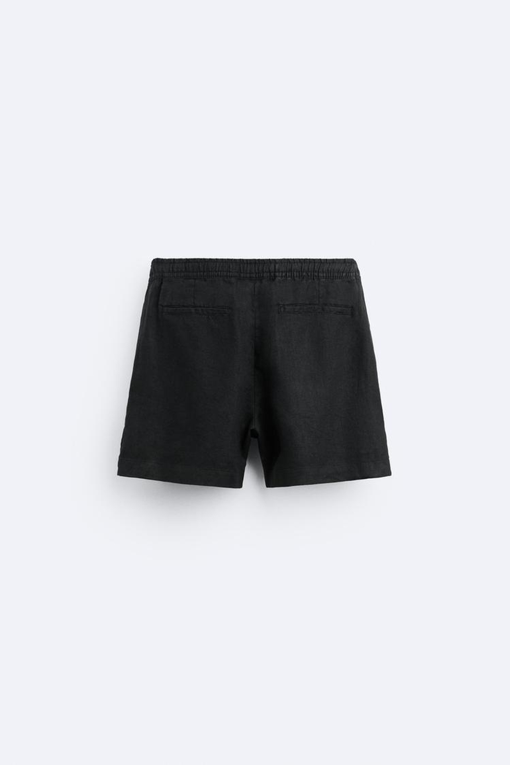 ZARA ШОРТЫ ИЗ 100% ЛЬНА, ЧЕРНЫЙ