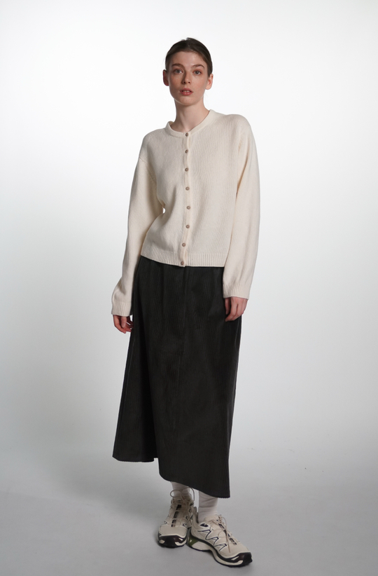 Кардиган из кашемира с мериносом молочного цвета