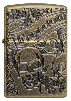 Зажигалка Armor™ Freedom Skull Antique Brass™ ZIPPO 49035