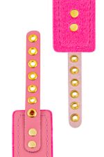 Ошейник Pecado двуслойный с подкладкой из фетра розовый