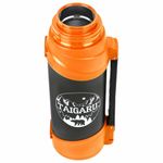 Термос классический, нержавеющая сталь, 2 л, оранжево-серый, 2 кружки, ручка + ремешок, TAIGARU, 608817