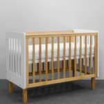 Кровать Antemi Mari 120х60 с маятником Ник 14 б/д Белый/Дерево + НиК 15 д Дерево